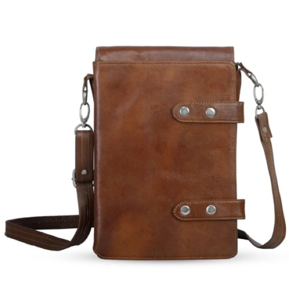 Leather messenger travel bag - Picture 3 of 6